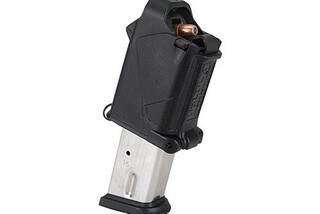The Black Maglula UpLULA Universal Pistol Magazine Loader is compatible with 9mm up to .45 ACP double stack magazines